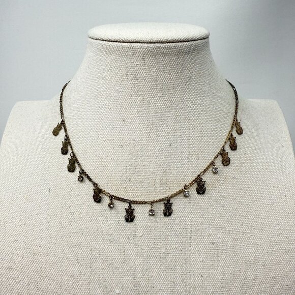 Christina Collection Owl‎ Charm Necklace Dangle Adjustable Choker Dainty Minimal - Picture 2 of 9